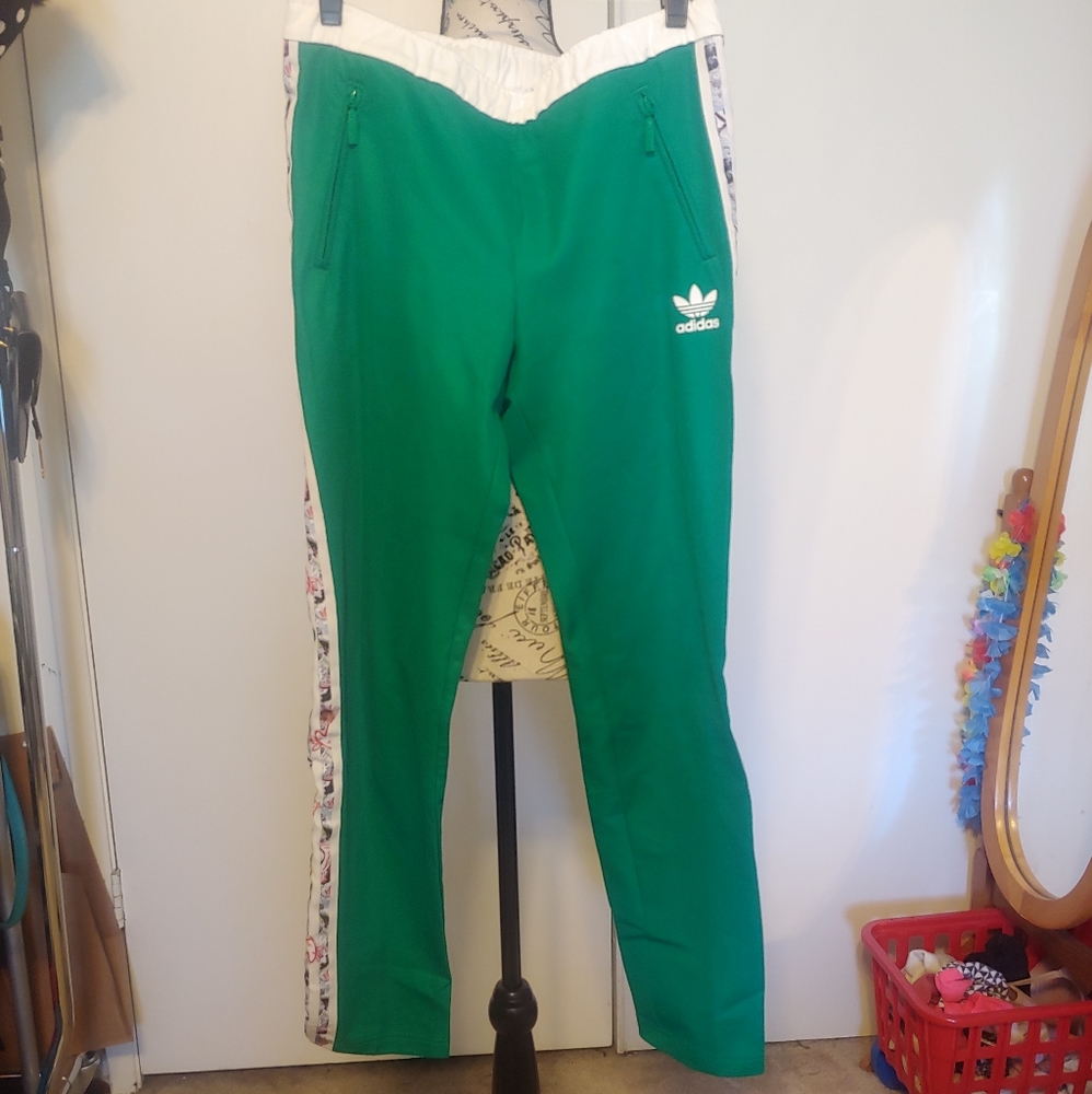 Adidas x TopShop green track pants